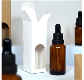 Boîte flacon ambre 30ml blanc