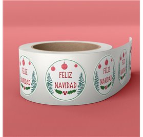 Etiqueta 8 Festive Holly Ring 40x40mm