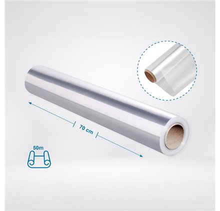 Papel Celof&aacute;n transparente en rollo 70cm 50 metros
