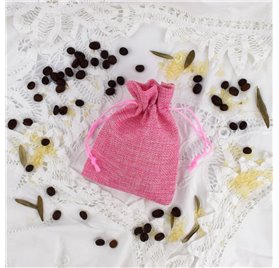 Saco 10x14cm juta Baby Pink