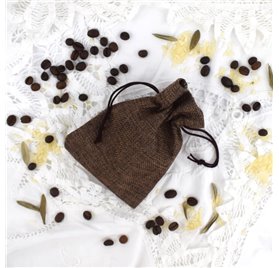 Saco 10x14cm juta Chocolate Brown