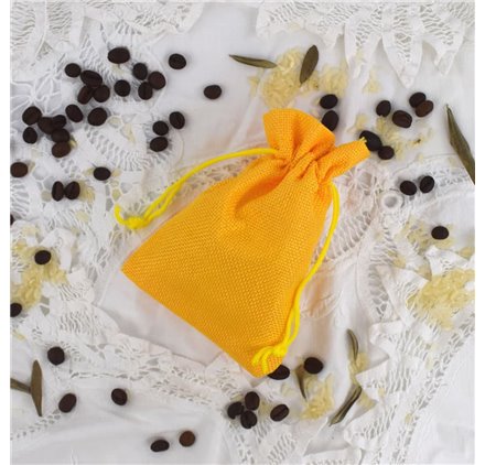 Saco juta Lemon Yellow 10x14cm