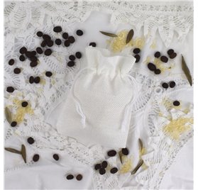 Saco 10x14cm juta Pure White