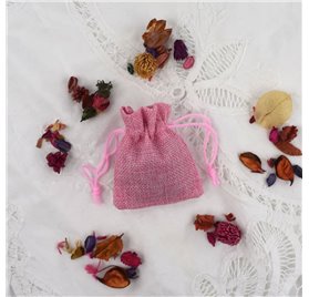 Saco 7x9cm juta Baby Pink