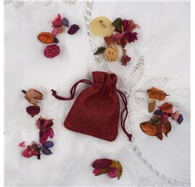 Saco 7x9cm juta Bordeaux