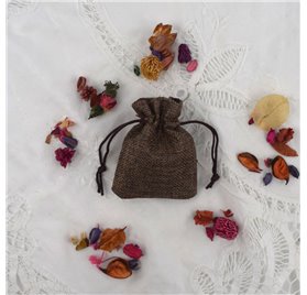Bolsa yute Chocolate Brown 7x9cm
