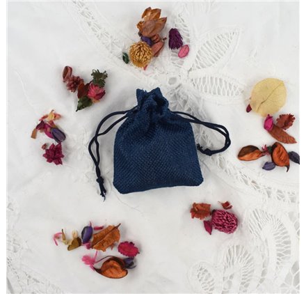 Saco juta Navy Blue 7x9cm