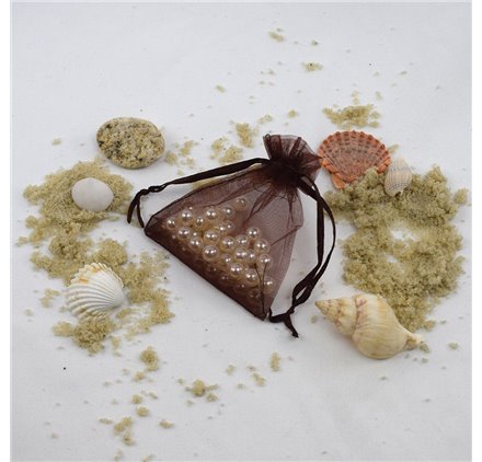 Saco 7x9cm organza Dark Chocolate Templation