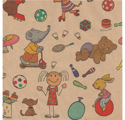 Papel de Embrulho 70cm Playful Pals Patchwork
