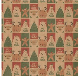 Papel de Embrulho 70cm Christmas Patchwork