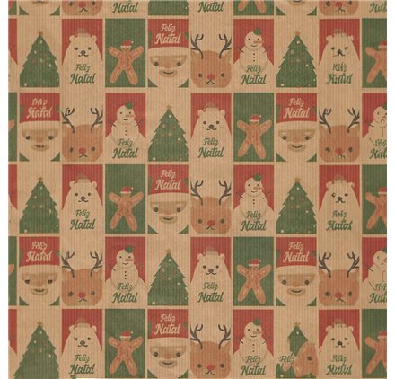 Papel de Embrulho 70cm Christmas Patchwork