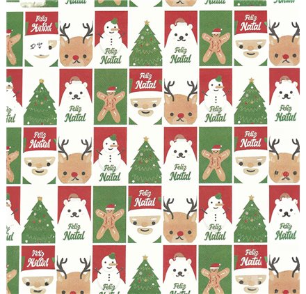 Papel de Embrulho 70cm Christmas Patchwork