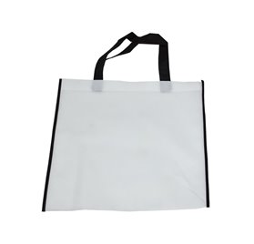 TNT-Tasche mit kleinem weißen Griff mit Streifen 35x40cm