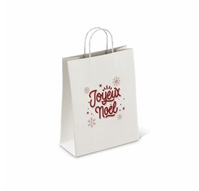 Sacs en Papier Blancs 180x80x240mm Joyeux Noel