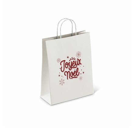 Weiße Papiertüten 180x80x240mm Joyeux Noel