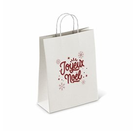 Sacos de Papel Brancos 250x100x320mm Joyeux Noel