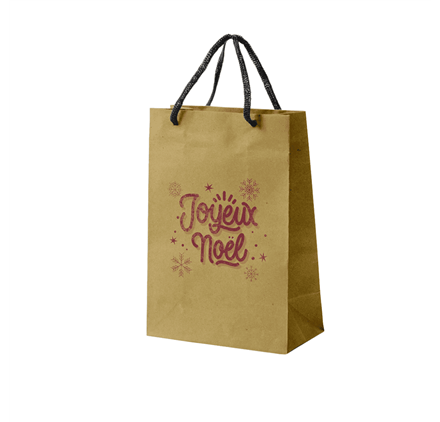 Papiertute mit Kordelzuggriff 320x120x420mm Joyeux Noel