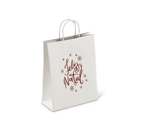 Sacchetti di Carta Bianchi 180x80x240mm Feliz Natal