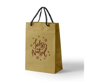 Sacos de papel Premium c/ Cordão 320x120x420mm Feliz Natal