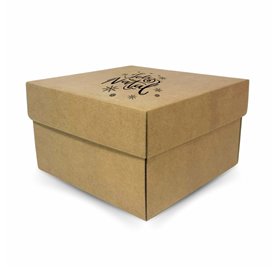 Caixa de cartão Gourmet M 205x205x120mm Feliz Natal