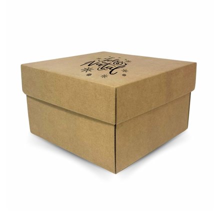 Scatola di Cartone Gourmet M 205x205x120mm Feliz Natal
