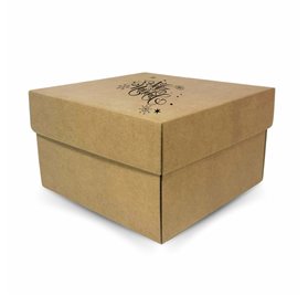 Cajas de cartón Gourmet M 205x205x120mm Feliz Navidad