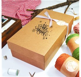 Caixa de cartão Gourmet L 350x190x105mm Feliz Navidad
