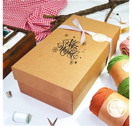 Scatola di Cartone Gourmet L 350x190x105mm Feliz Navidad