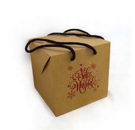 Cajas Regalo Cubo 200x200x200mm Feliz Navidad