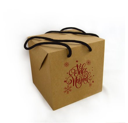 Premium Kartonbox Wurfel 200x200x200mm Feliz Navidad