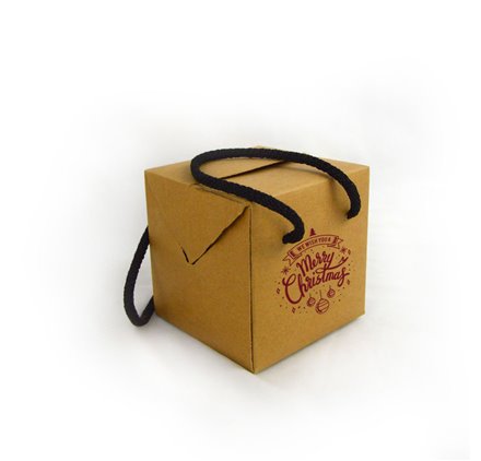 Premium Cardboard Box Cube 100x100x100mm Merry Christmas