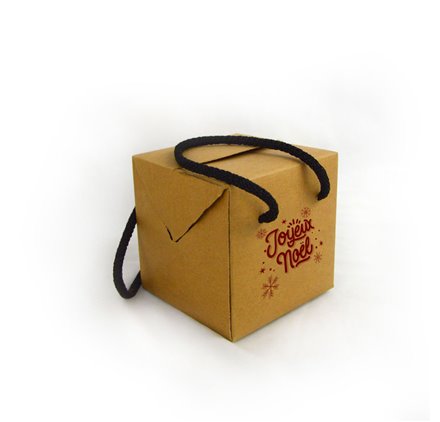 Premium Cardboard Box Cube 100x100x100mm Joyeux Noel