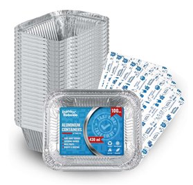 Aluminum take away tray Rebelde To Go 430ml with lid