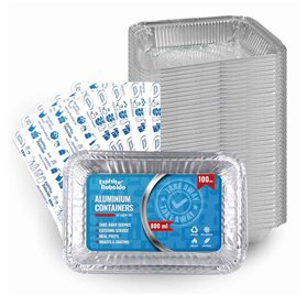 Forma de aluminio c/tampa Retangular 210x140x45mm 800ml with lid