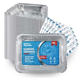 Bandejas de aluminio Rebelde To Go 1650ml con tapa