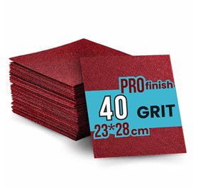 Carta Abrasiva in Alluminio Rossa ProFinish 40 Grit 230x280mm