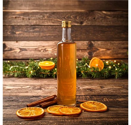 Bouteille en verre Lotus 750ml 75cl avec Couvercle Doré