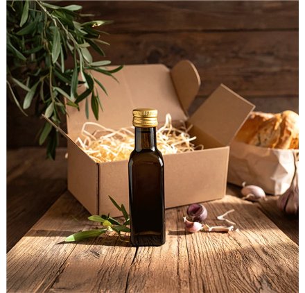 Bottiglia di vetro Orquidea scura 100ml con Tappo Dorato