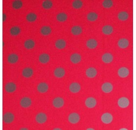Papel de embrulho vermelho pontos prata