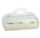 Caixa transparente 185x60x80mm com fundo pele branco