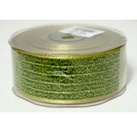 Fita lipari verde com rebordo dourado