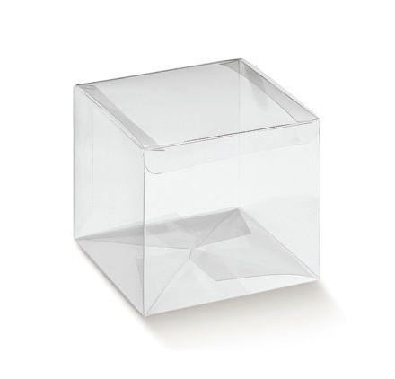 Caixa acetato transparente automatico 80x80x80mm