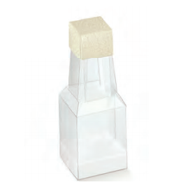 Boîte boules blanches pour 1 bouteille avec fenêtre
