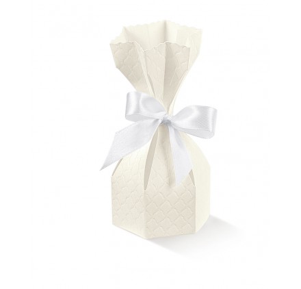 Boîte boules blanches pour 1 bouteille avec fenêtre