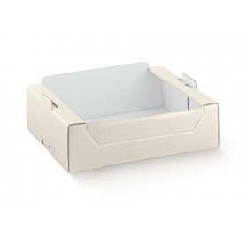 CASSETTA pelle bianco 390x290x110