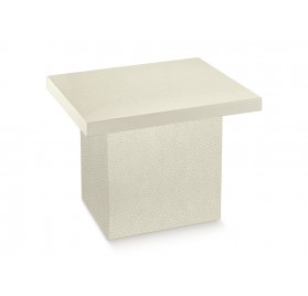 TAVOLO CONTENITORE pelle bianco 610x500x515